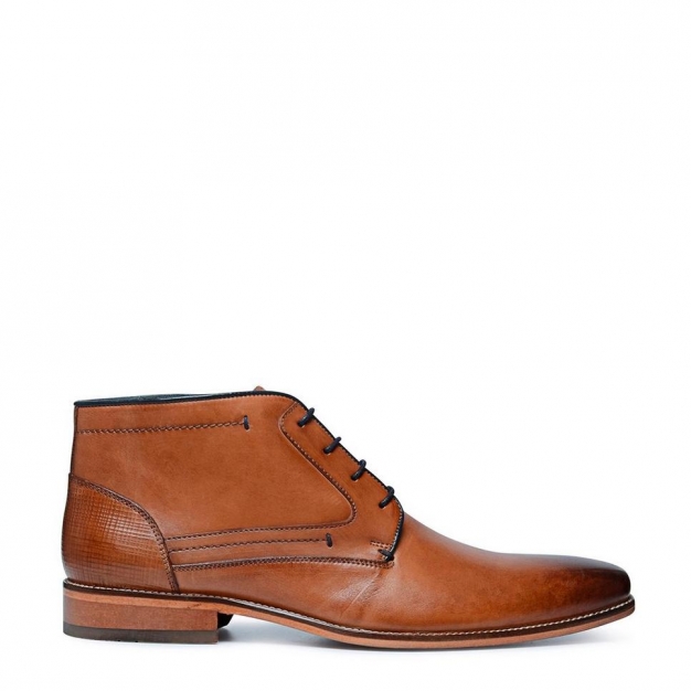 Leren Veterschoen Cognac