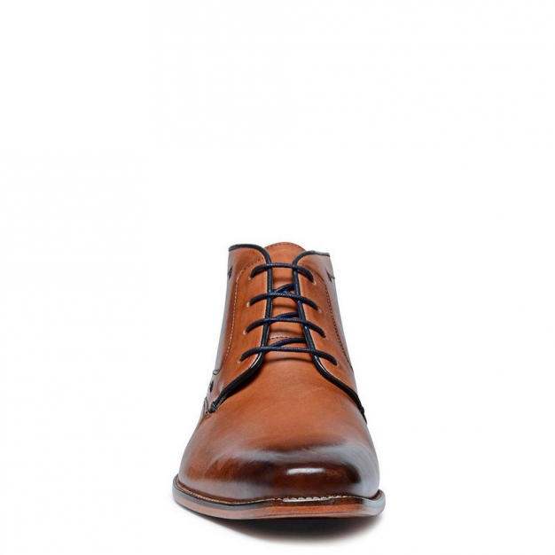 Leren Veterschoen Cognac