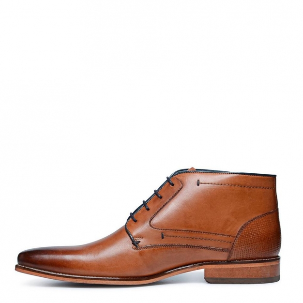 Leren Veterschoen Cognac