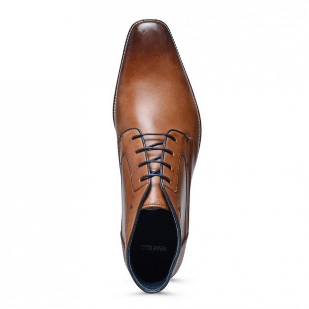 Leren Veterschoen Cognac