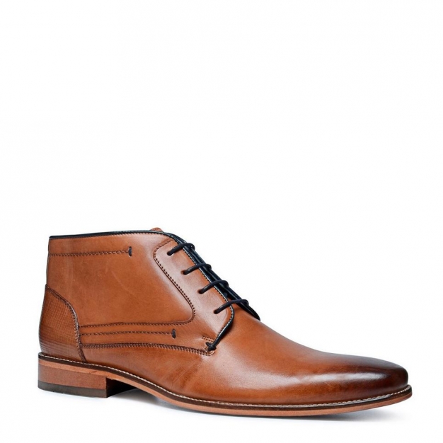 Leren Veterschoen Cognac